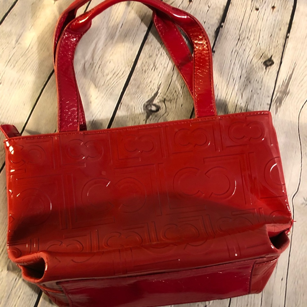 Liz Claiborne Vegan Red Leather Purse Very Cute - Picture 2 of 4